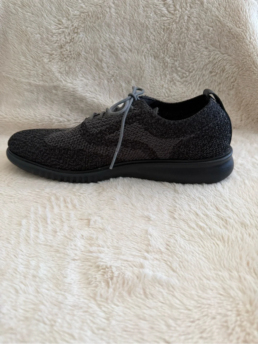 NWOB COLE HAAN x ZEROGRAND Gray Black Stitchlite Wingtip Knit Oxford Sneakers
